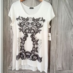 Winter White Hi/Low Tunic Top XL